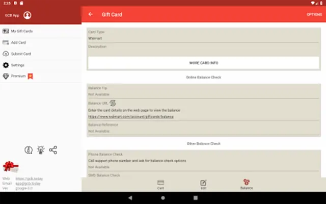 Gift Card Balance (balance che android App screenshot 9