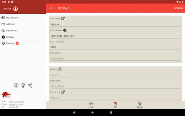 Gift Card Balance (balance che android App screenshot 10