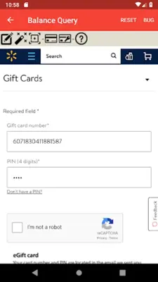 Gift Card Balance (balance che android App screenshot 20