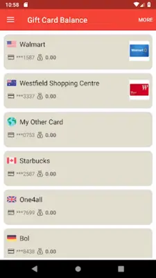 Gift Card Balance (balance che android App screenshot 22