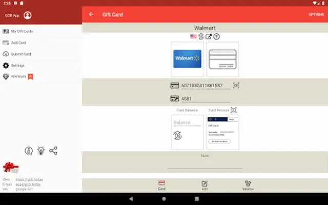 Gift Card Balance (balance che android App screenshot 5